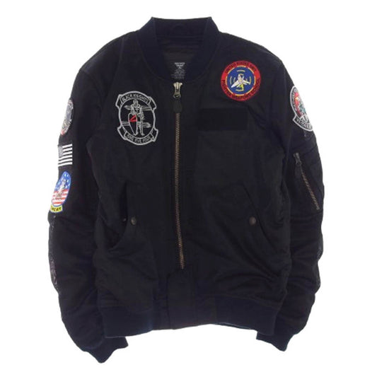 HOUSTON ヒューストン HTVA-20215 MA-1 BLACK KNIGHTS MESH M/C JAC レーシング ジャケット ブラック系 M【中古】