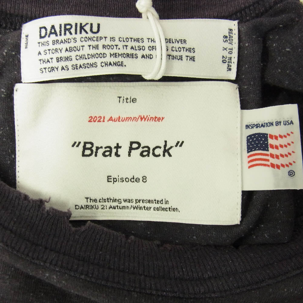 ダイリク 21aw 21aw-c9 Palm Raglan Tee ラグラン カットソー グレー系 M【中古】