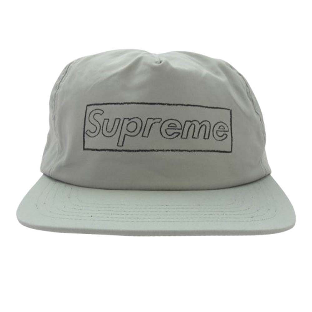 Supreme シュプリーム 21ss kaws chalk logo 5-panel カウズ チョーク ロゴ 5パネル キャップ グレー系【中古】