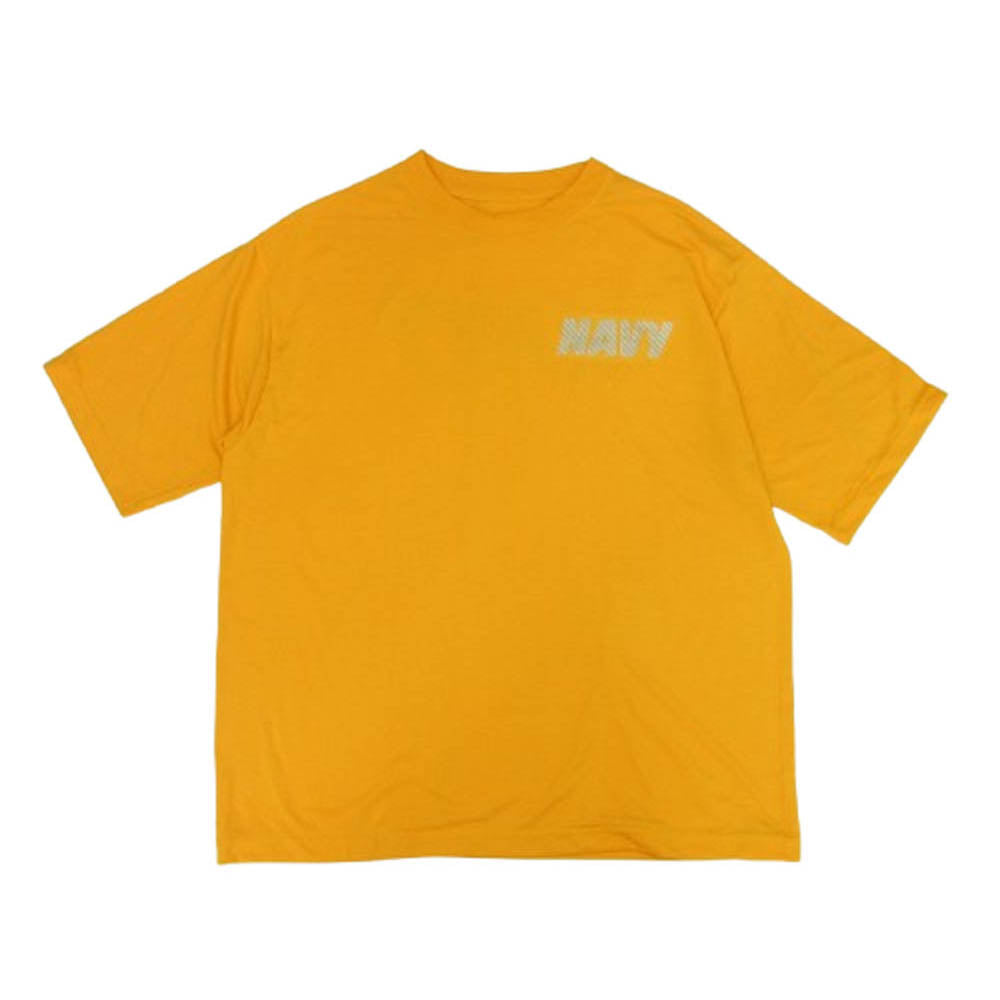 ユーエス ネイビー 米軍 フィジカル トレーニング 半袖 Tシャツ ショーツ セットアップ 2点セット イエロー系 ネイビー系 L【中古】