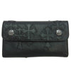 CHROME HEARTS クロムハーツ（原本有） WAVE CROSS PATCH クロスパッチ付き ウェーブウォレット 長財布 ブラック系【中古】