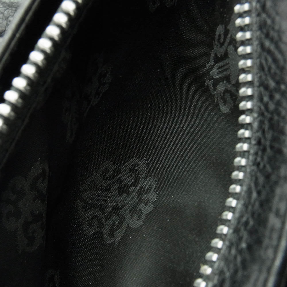 CHROME HEARTS クロムハーツ（原本有） WAVE CROSS PATCH クロスパッチ付き ウェーブウォレット 長財布 ブラック系【中古】