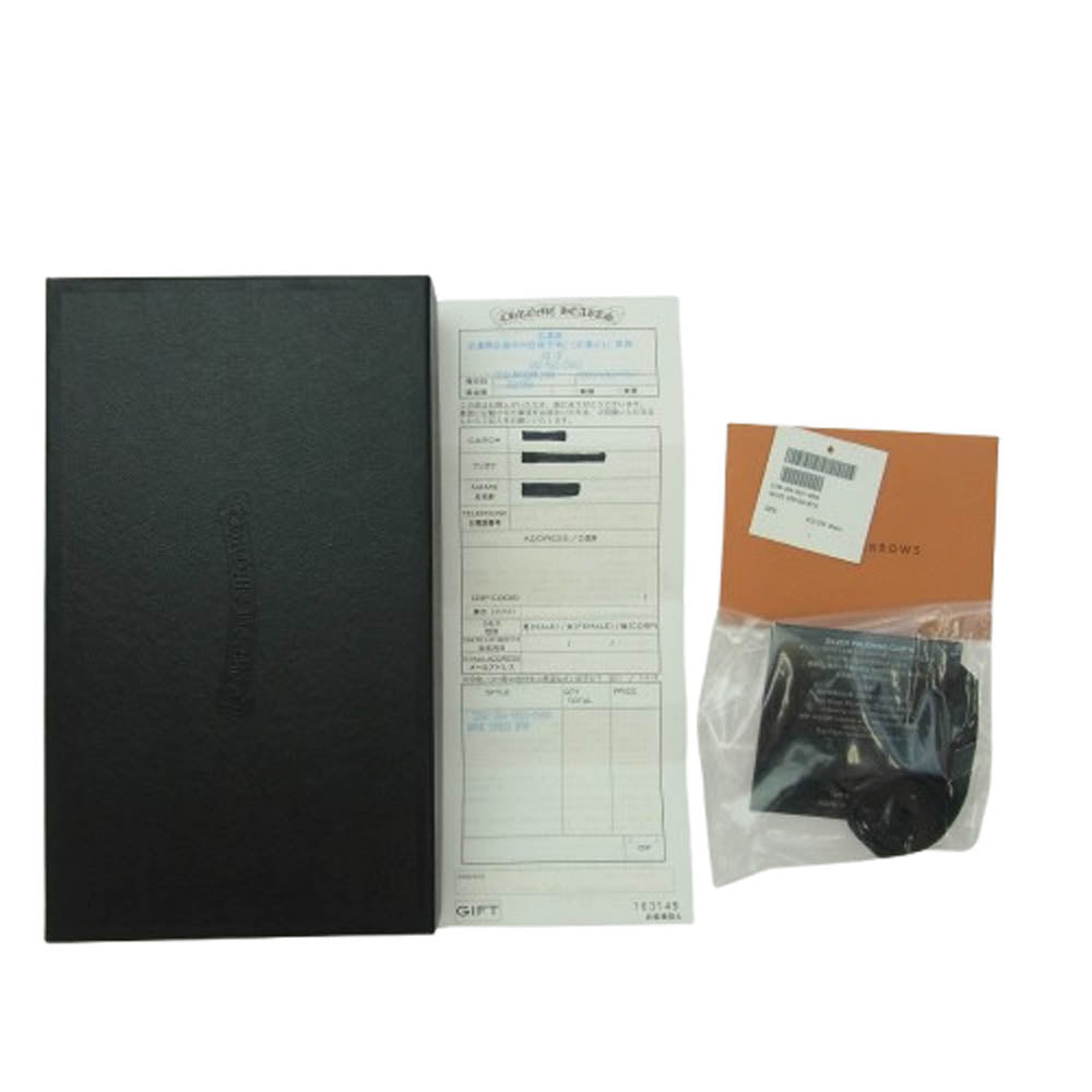 CHROME HEARTS クロムハーツ（原本有） WAVE CROSS PATCH クロスパッチ付き ウェーブウォレット 長財布 ブラック系【中古】