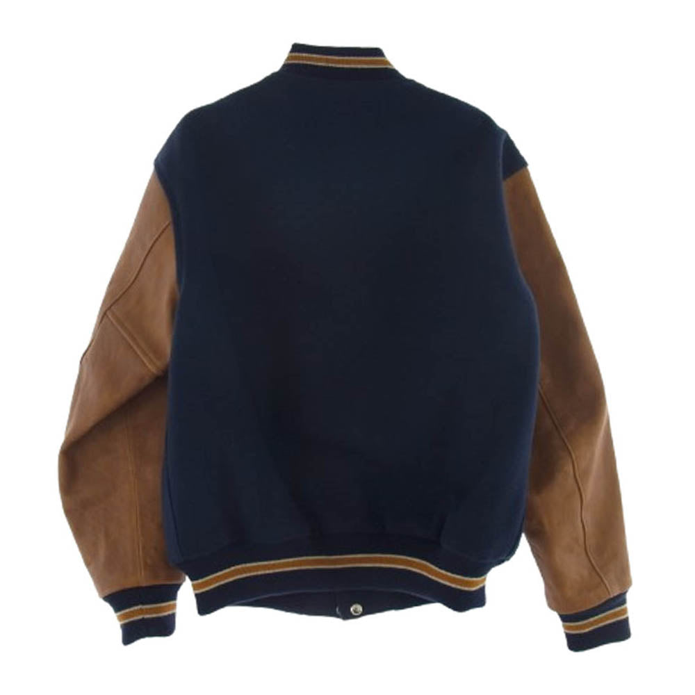 ジョーマッコイ MJ22122 WOOL VARSITY JACKET バーシティー ジャケット スタジャン ネイビー系 ブラウン系 40【中古】