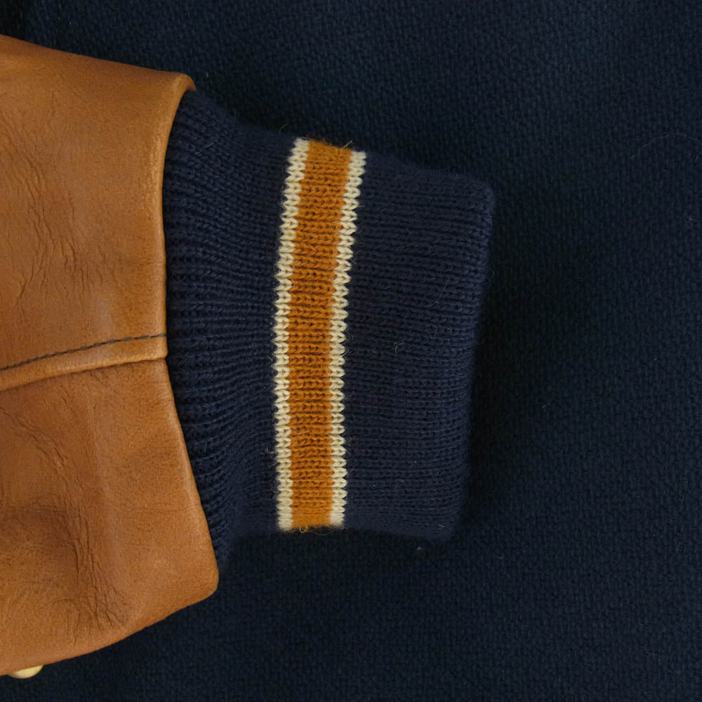 ジョーマッコイ MJ22122 WOOL VARSITY JACKET バーシティー ジャケット スタジャン ネイビー系 ブラウン系 40【中古】