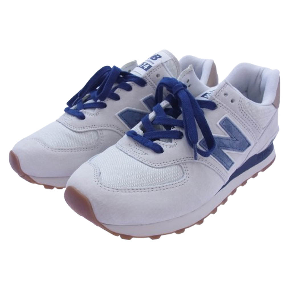 NEW BALANCE ニューバランス ML574LGI スエード メッシュ ローカット スニーカー ホワイト系 27cm【中古】
