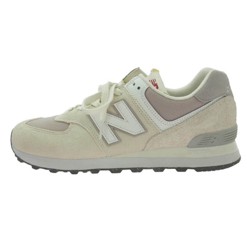 NEW BALANCE ニューバランス U574RCD スエード メッシュ ローカット スニーカー オフホワイト系 27cm【中古】