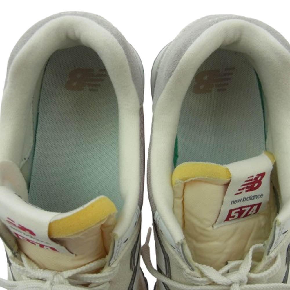 NEW BALANCE ニューバランス U574RCD スエード メッシュ ローカット スニーカー オフホワイト系 27cm【中古】