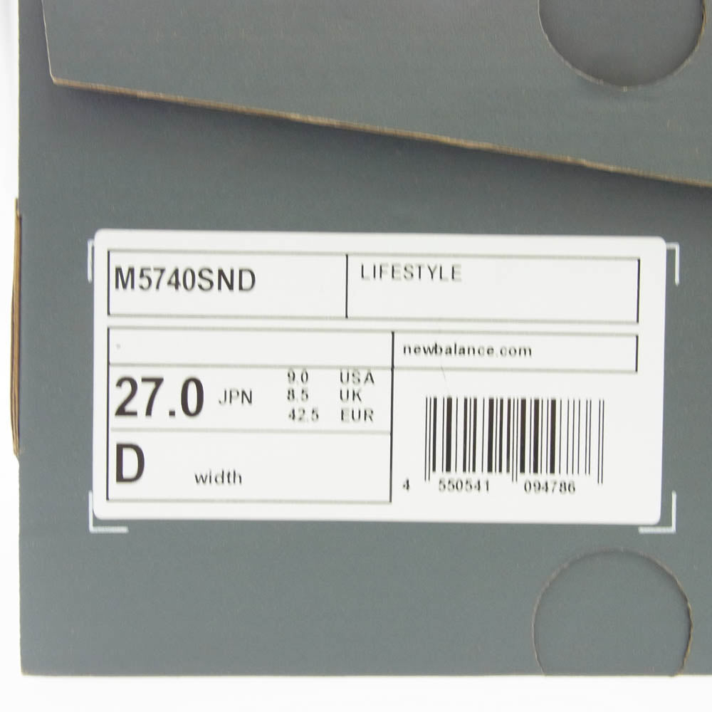 NEW BALANCE ニューバランス M5740SND スエード メッシュ ローカット スニーカー ブラウン系 27cm【中古】