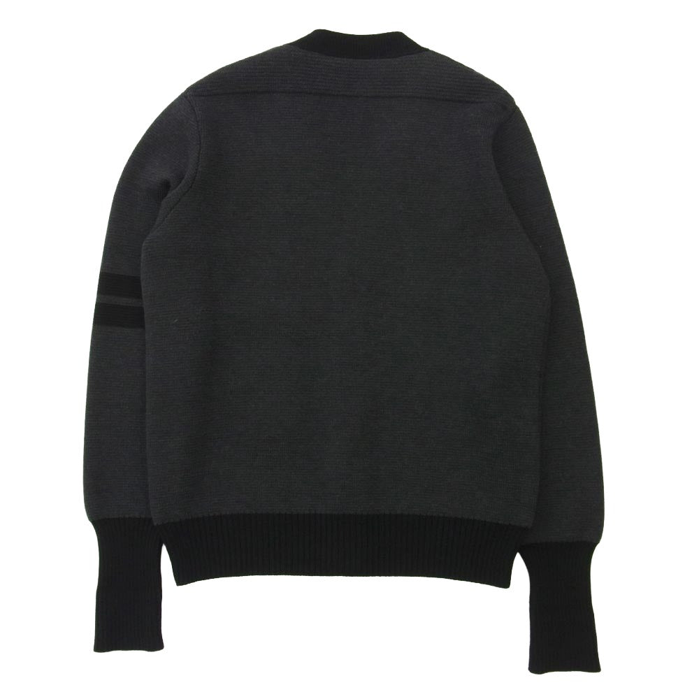 LOUIS VUITTON ルイ・ヴィトン Fragment フラグメント 藤原ヒロシ ウール エンブロイダリ― カーディガン ネイビー系 L【中古】