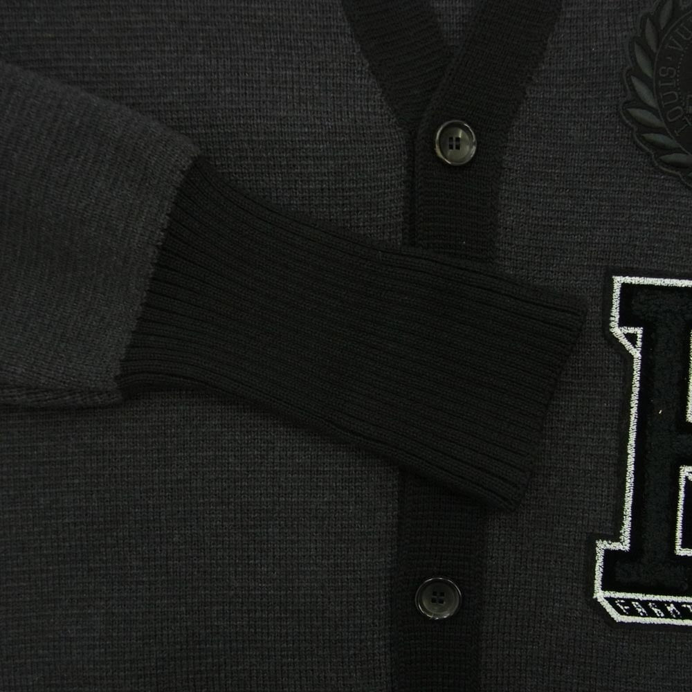 LOUIS VUITTON ルイ・ヴィトン Fragment フラグメント 藤原ヒロシ ウール エンブロイダリ― カーディガン ネイビー系 L【中古】