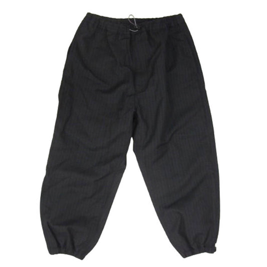 COMME des GARCONS HOMME コムデギャルソンオム AD2022 HK-P026 リネン混 裏地カモ ヘリンボーンストライプ 裾ドローコード カーゴパンツ ブラック系 XS【中古】