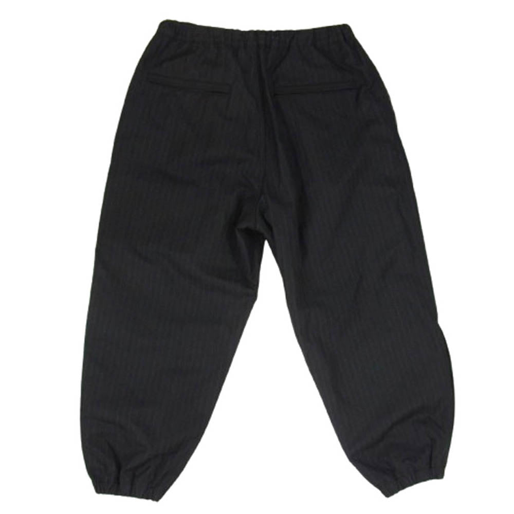 COMME des GARCONS HOMME コムデギャルソンオム AD2022 HK-P026 リネン混 裏地カモ ヘリンボーンストライプ 裾ドローコード カーゴパンツ ブラック系 XS【中古】