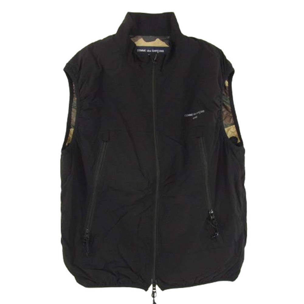 COMME des GARCONS HOMME コムデギャルソンオム 24SS AD2023 HM-V001 ロゴプリント ナイロンタイプライター ベスト ブラック系 S【中古】