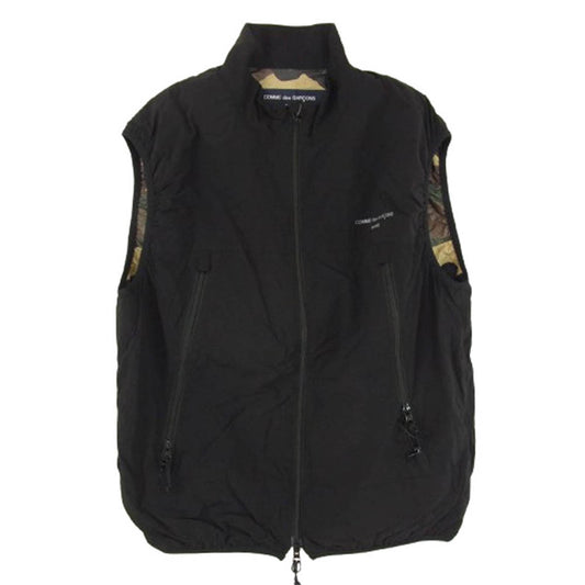 COMME des GARCONS HOMME コムデギャルソンオム 24SS AD2023 HM-V001 ロゴプリント ナイロンタイプライター ベスト ブラック系 S【中古】