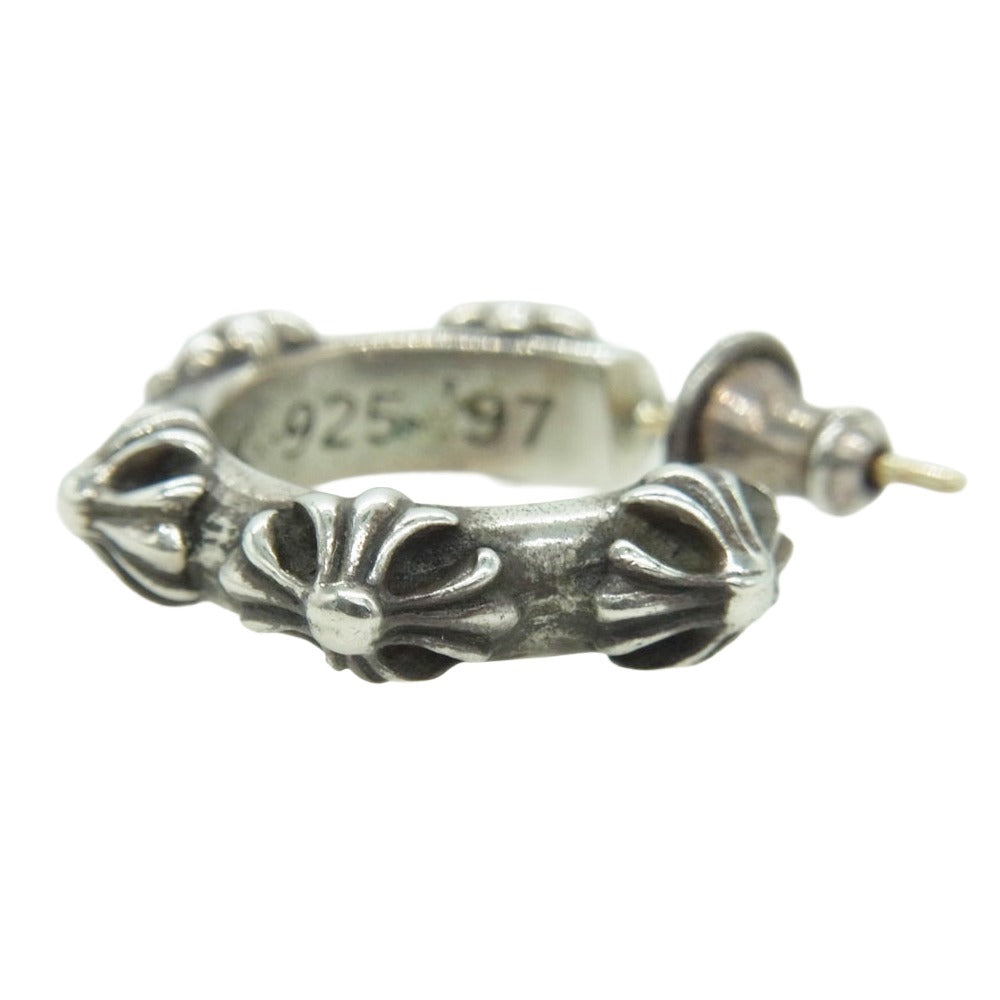 CHROME HEARTS クロムハーツ（原本無） HOOP CROSS クロスバンド フープ ピアス シルバー系【中古】
