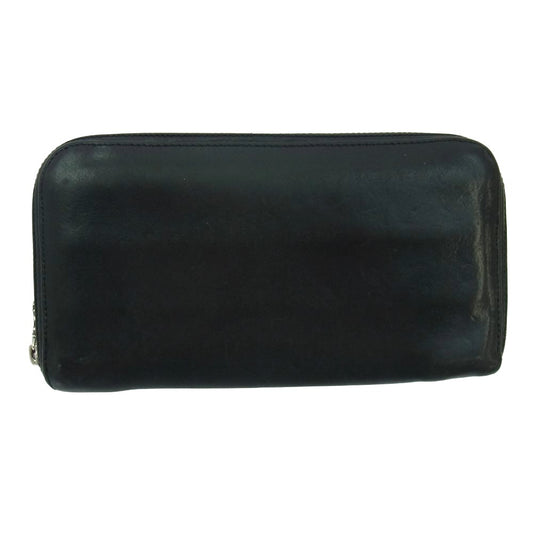 CHROME HEARTS クロムハーツ（原本無） REC F ZIP 3 セメタリー クロスパッチ ラウンドファスナー ウォレット 長財布 ブラック系【中古】