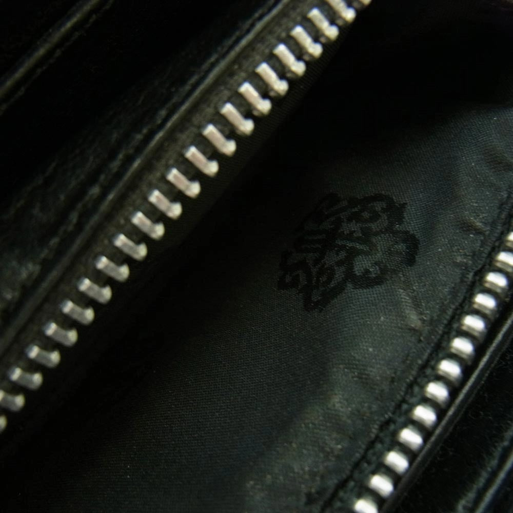 CHROME HEARTS クロムハーツ（原本無） REC F ZIP 3 セメタリー クロスパッチ ラウンドファスナー ウォレット 長財布 ブラック系【中古】