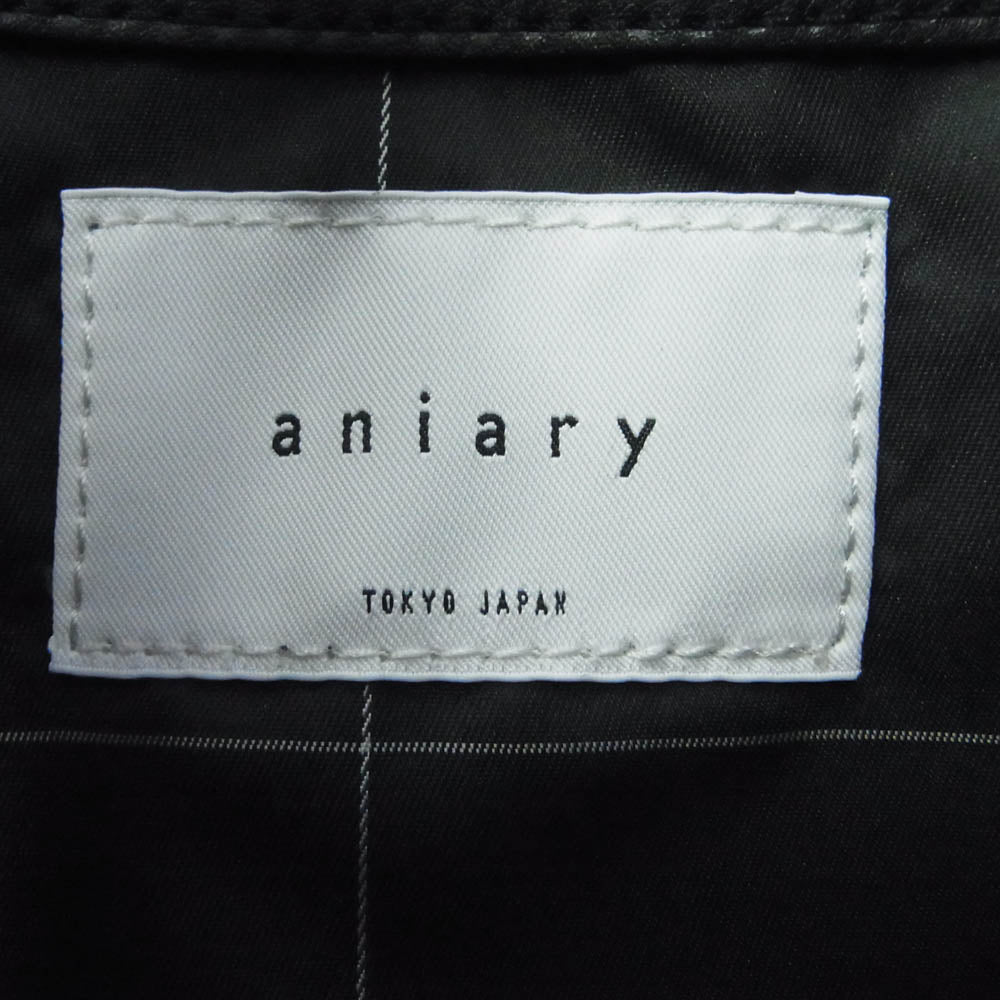 aniary アニアリ 36-02001 Artisan Leather アルティザンレザー ミニ トートバッグ ブラック系【新古品】【未使用】【中古】