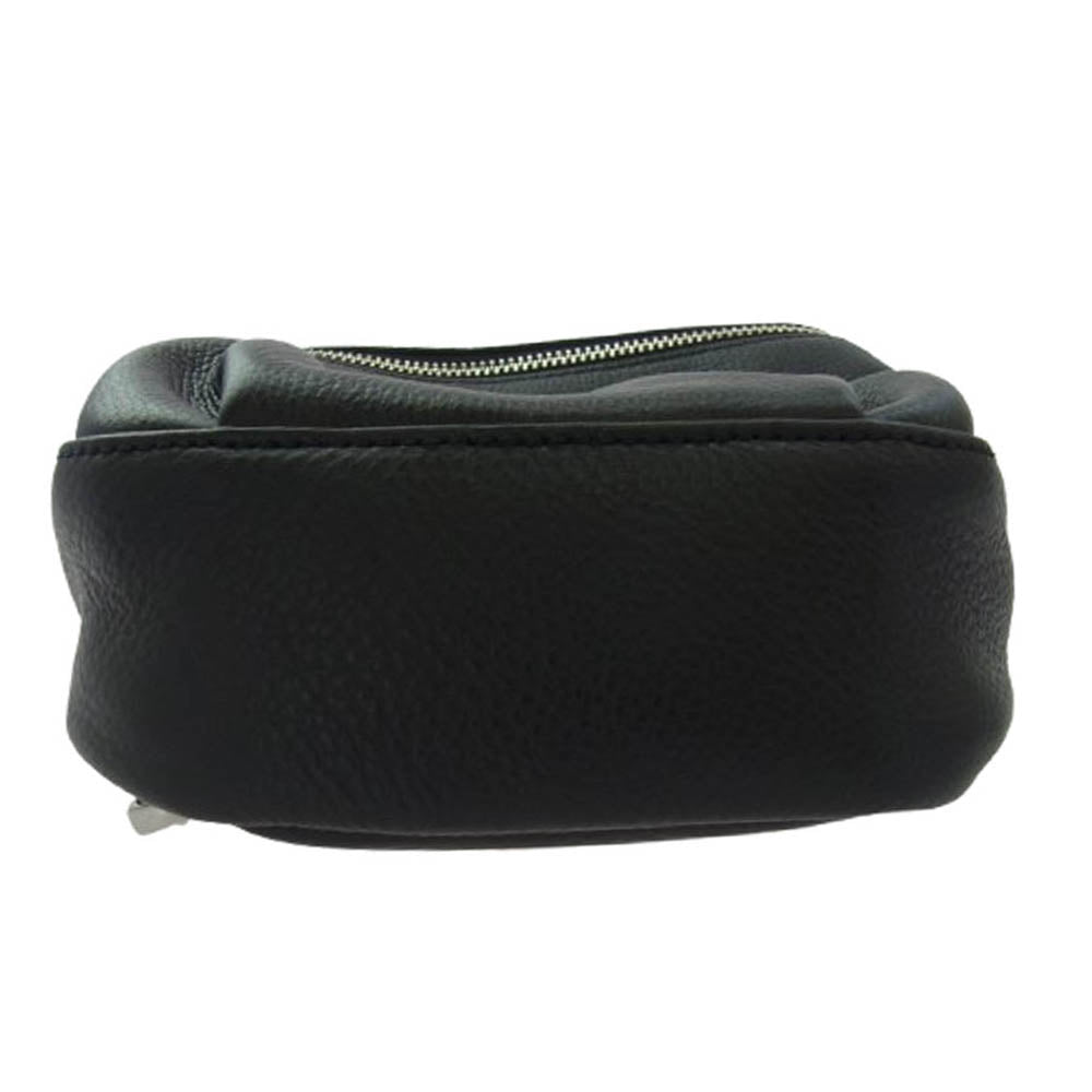 aniary アニアリ 07-07001 Shrink Leather シュリンクレザー ボディバッグ ブラック系【極上美品】【中古】
