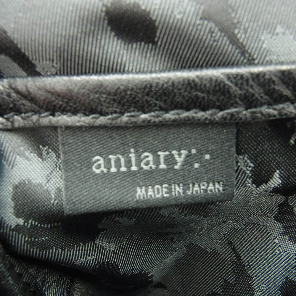 aniary アニアリ 07-07001 Shrink Leather シュリンクレザー ボディバッグ ブラック系【極上美品】【中古】