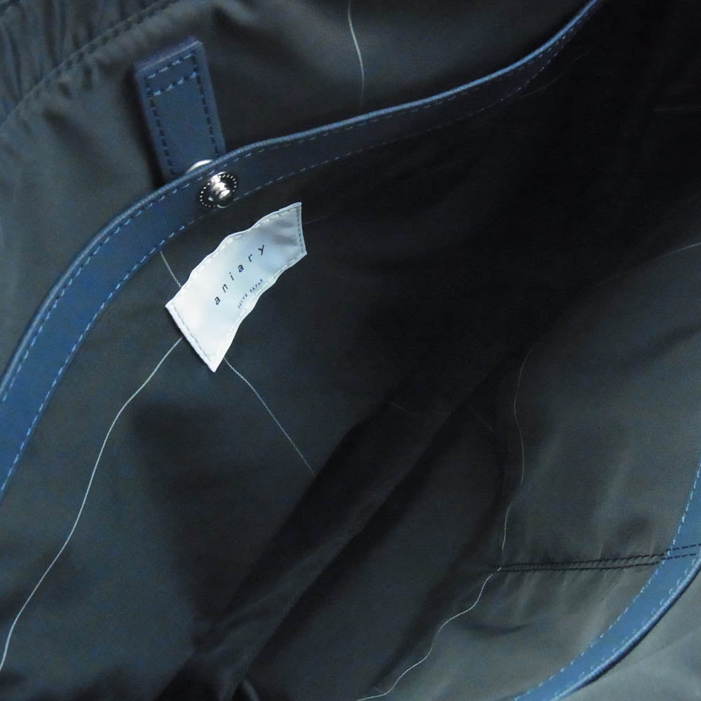 aniary アニアリ 34-02000 G-Film Leather ジーフィルムレザー ビジネス トートバッグ ネイビー系【新古品】【未使用】【中古】