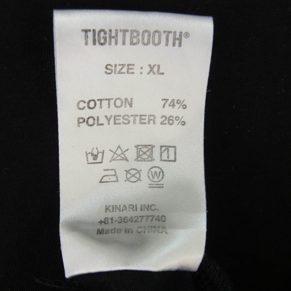 TIGHTBOOTH タイトブース オーバーサイズ クルーネック 半袖 Tシャツ ブラック系 XL【中古】