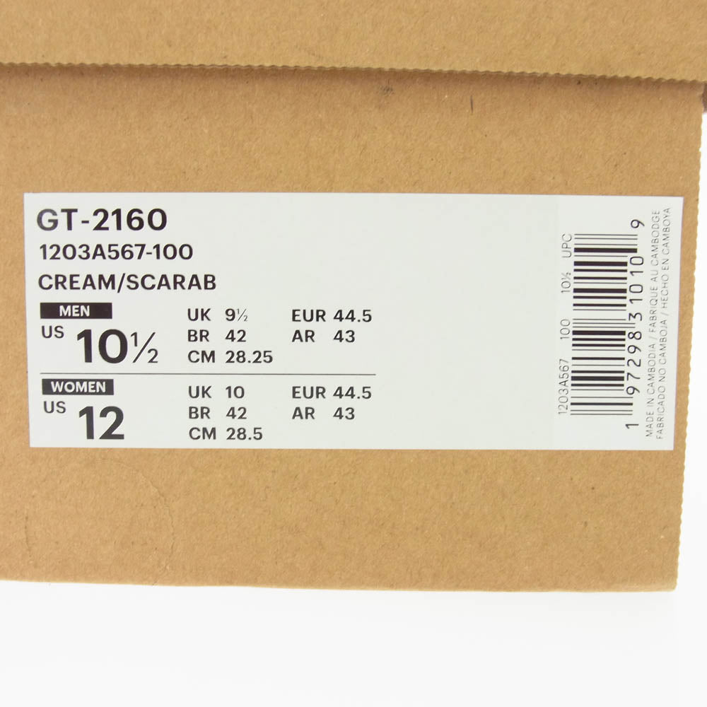 asics アシックス 1203A567-100 KITH キス Vintage Tech GT-2160 ヴィンテージテック ローカット スニーカー ホワイト系 US10.5【中古】