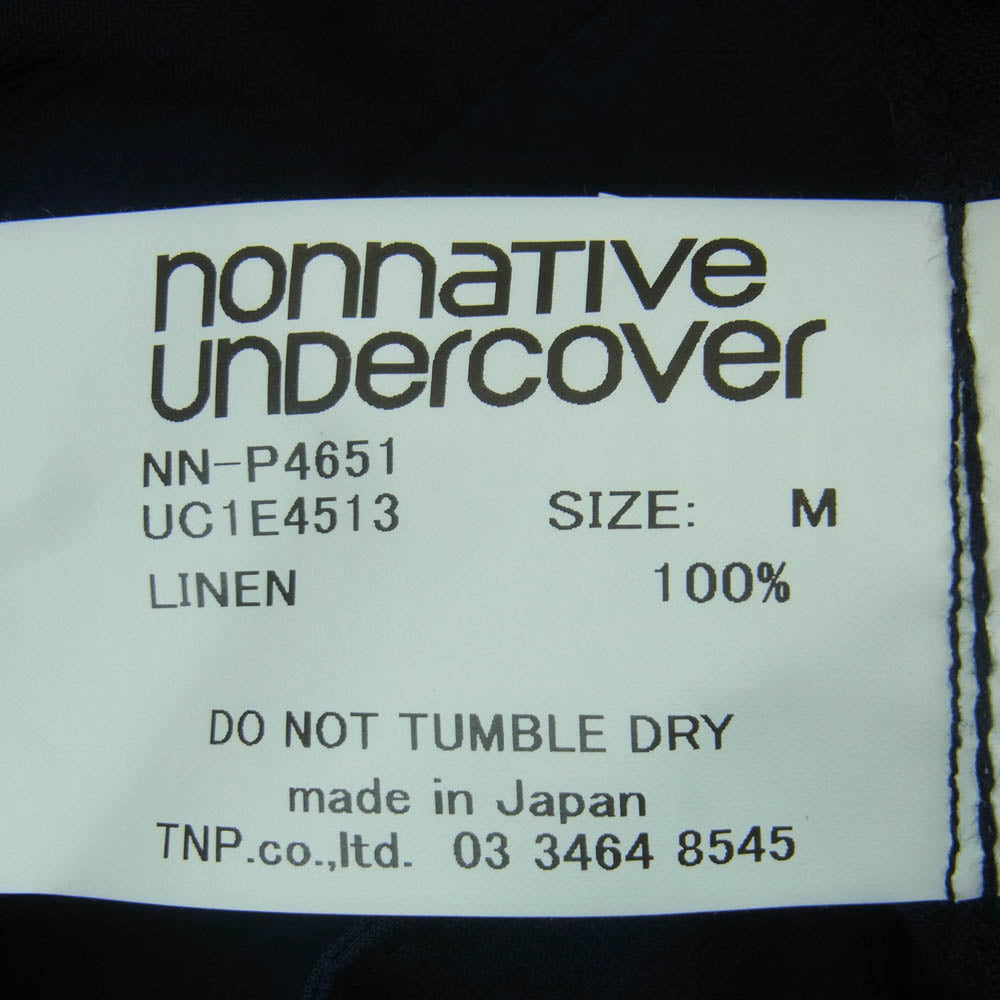 UNDERCOVER アンダーカバー NN-P4652 NONNATIVE GRAMICCI ノンネイティブ グラミチ トリプルネーム CLIMBER EASY PANTS LINEN CANVAS リネンキャンバス イージー クライミング パンツ ダークネイビー系 NAVY M【極上美品】【中古】