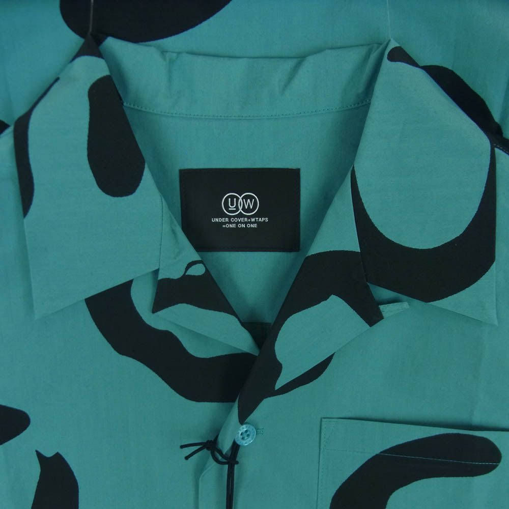 UNDERCOVER アンダーカバー 25SS 251ZUUCD-SHM01S WTAPS ダブルタップス Wネーム SS COTTON BROADCLOTH TEXTILE 七人の侍プリント 半袖 シャツ ブルー系 1【極上美品】【中古】
