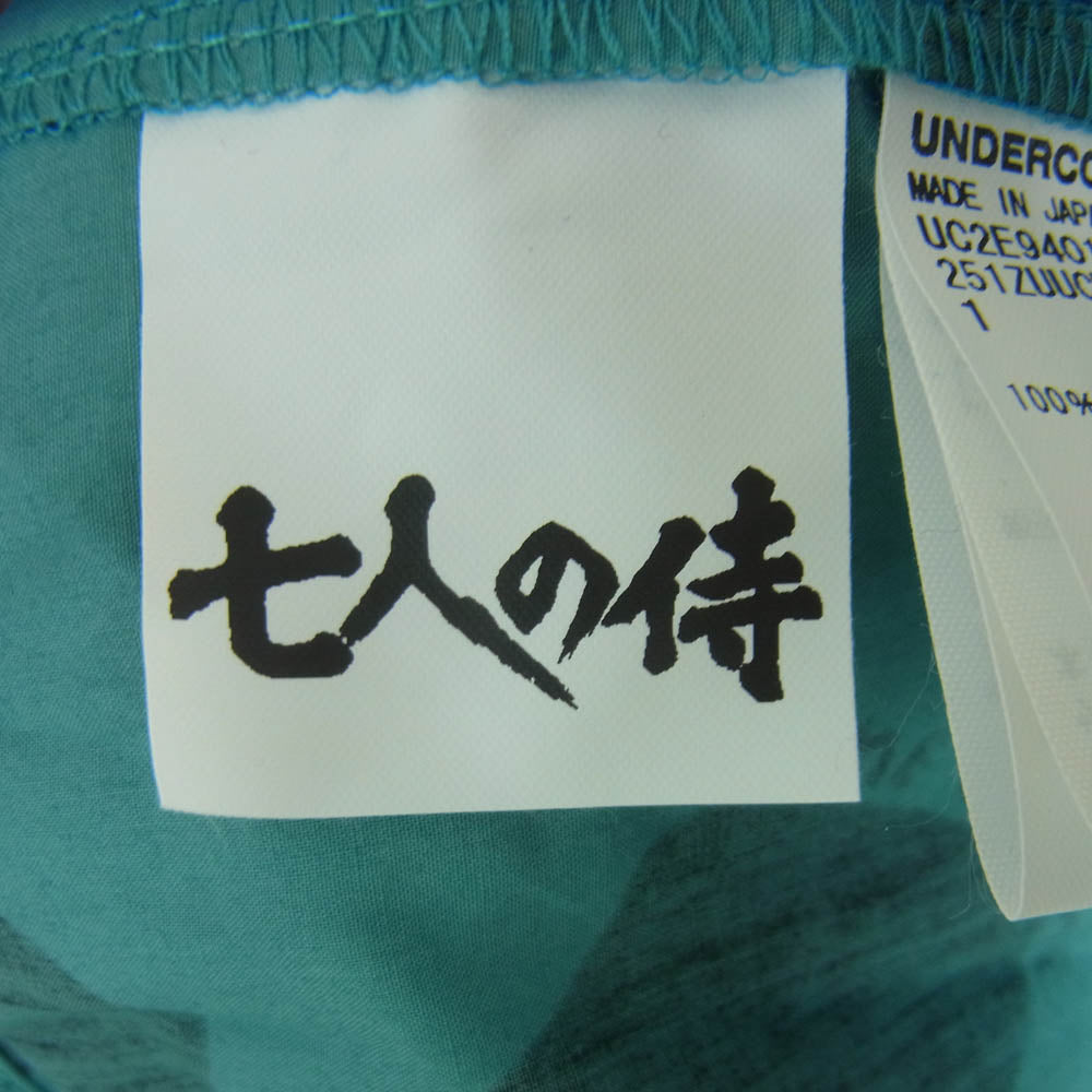 UNDERCOVER アンダーカバー 25SS 251ZUUCD-SHM01S WTAPS ダブルタップス Wネーム SS COTTON BROADCLOTH TEXTILE 七人の侍プリント 半袖 シャツ ブルー系 1【極上美品】【中古】