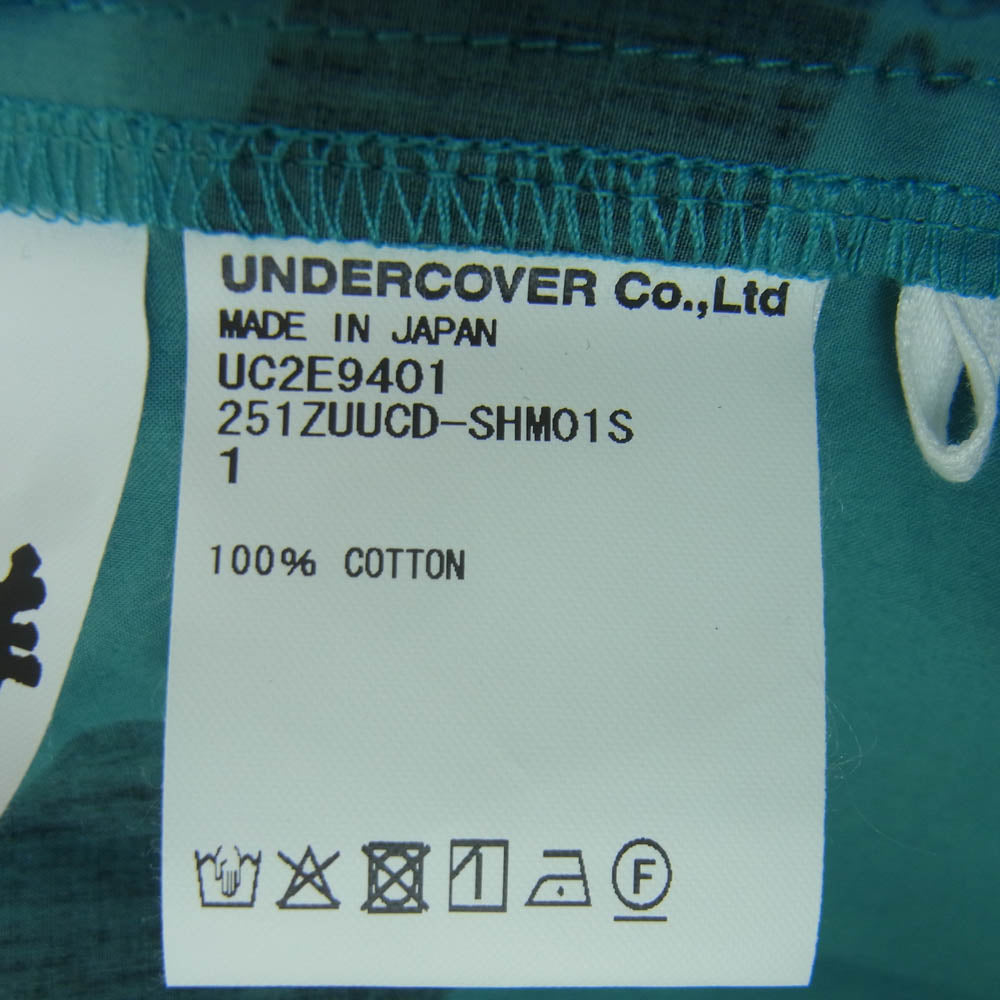 UNDERCOVER アンダーカバー 25SS 251ZUUCD-SHM01S WTAPS ダブルタップス Wネーム SS COTTON BROADCLOTH TEXTILE 七人の侍プリント 半袖 シャツ ブルー系 1【極上美品】【中古】