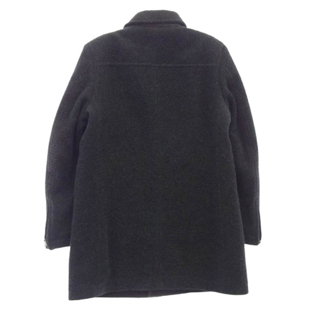 DIESEL ディーゼル ダブルジップ ウールステンカラーコート ブラック系 S【中古】