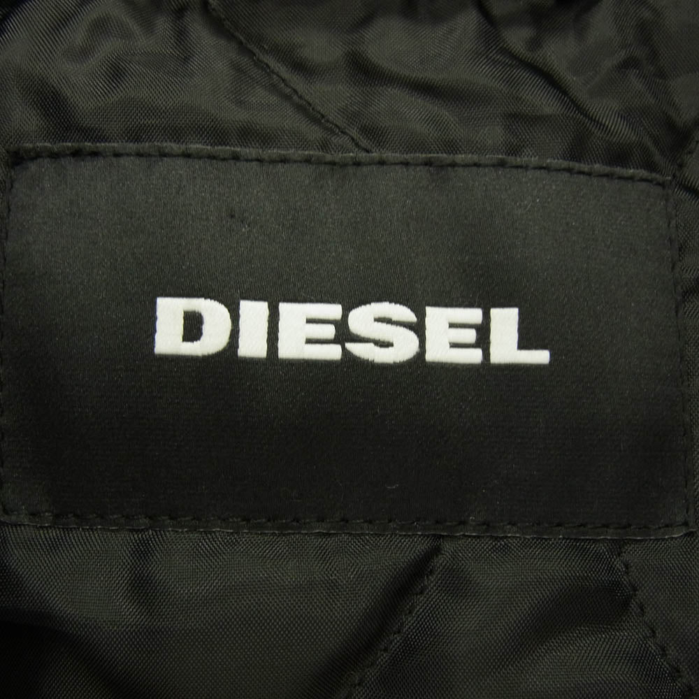DIESEL ディーゼル ダブルジップ ウールステンカラーコート ブラック系 S【中古】