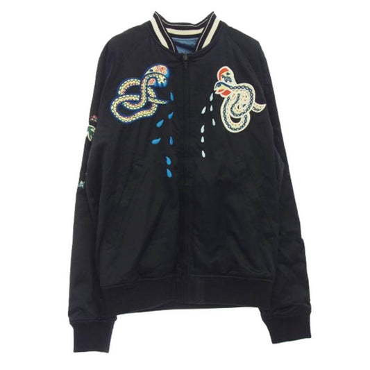 DIESEL ディーゼル J-Rocket Souvenir Jacket ロケット エンブロイダリ― 刺繍 スーベニアジャケット ブラック系 S【中古】