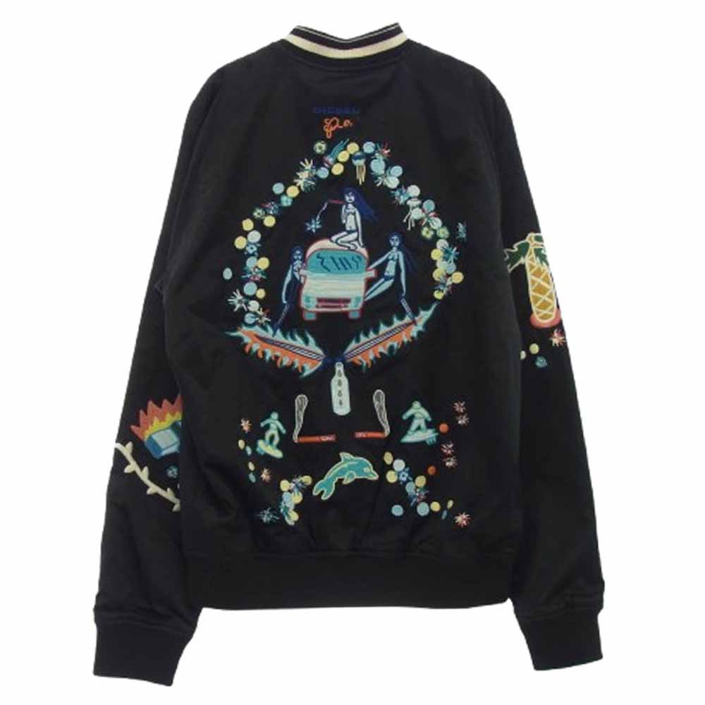 DIESEL ディーゼル J-Rocket Souvenir Jacket ロケット エンブロイダリ― 刺繍 スーベニアジャケット ブラック系 S【中古】