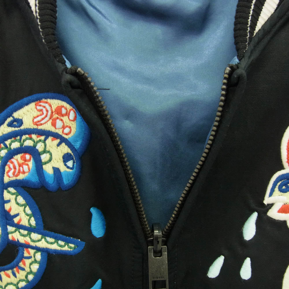 DIESEL ディーゼル J-Rocket Souvenir Jacket ロケット エンブロイダリ― 刺繍 スーベニアジャケット ブラック系 S【中古】