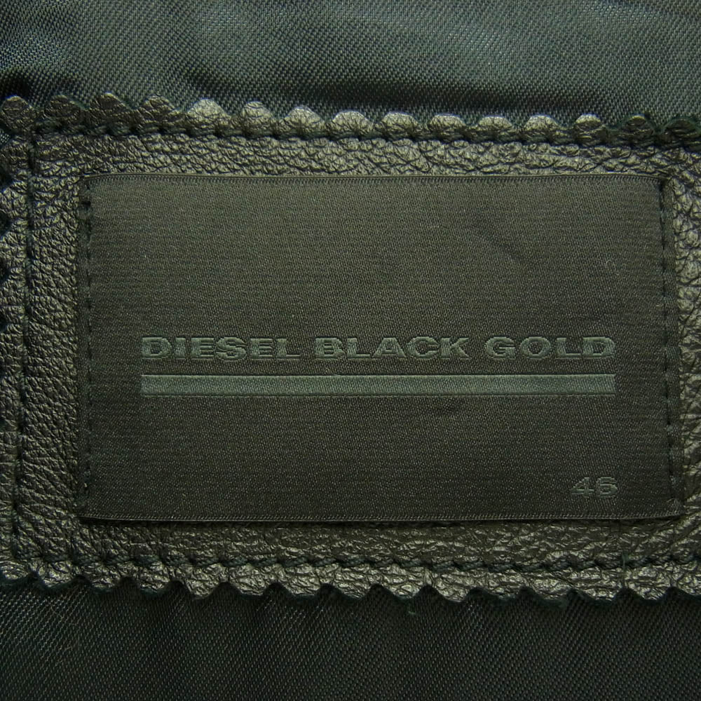 DIESEL ディーゼル セミダブル レザー バイカー ライダースジャケット ブラック系 46【中古】