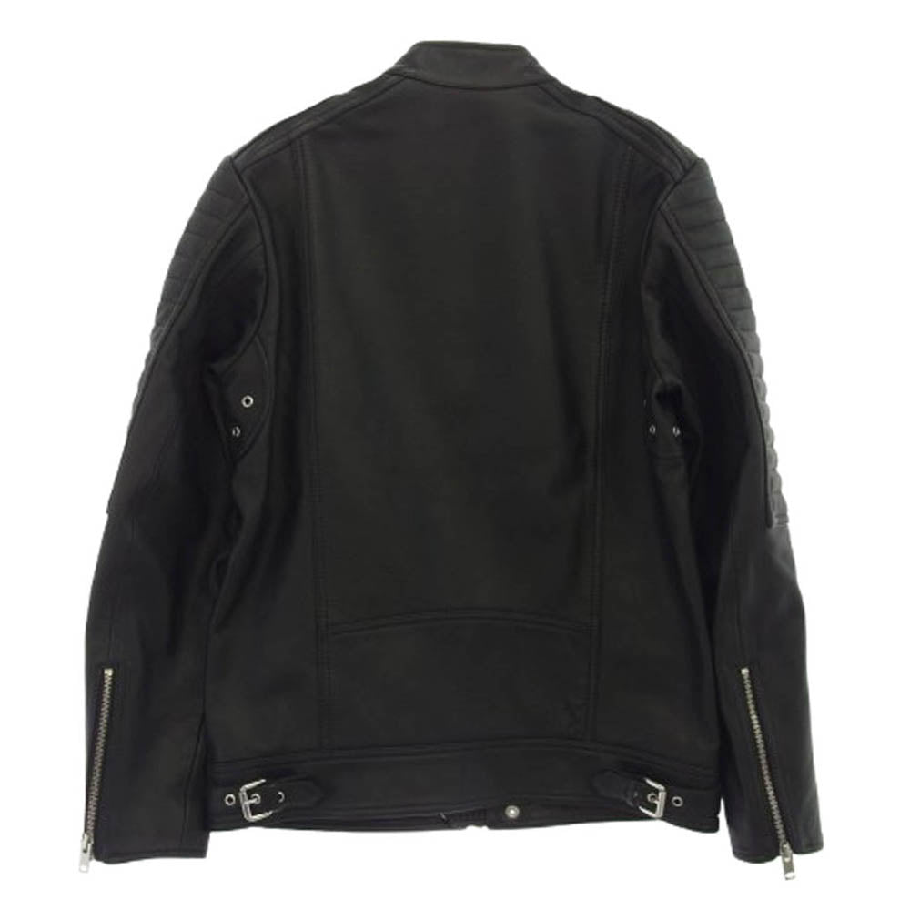 DIESEL ディーゼル シングル レザー バイカー ライダースジャケット ブラック系 S【中古】