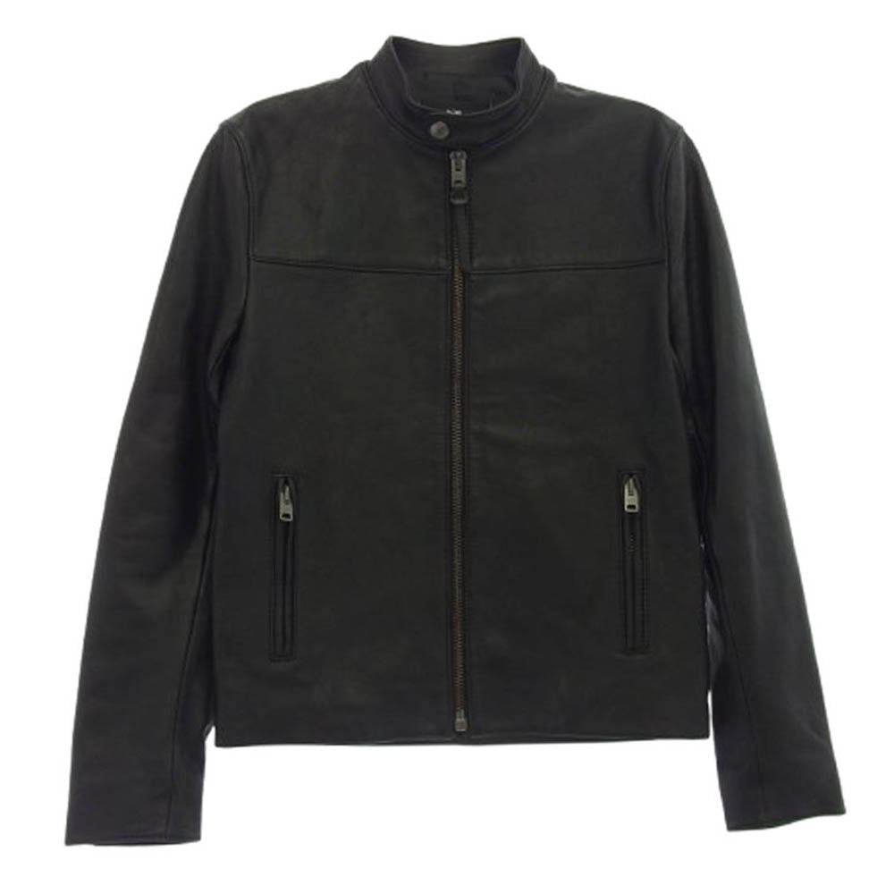 COACH コーチ レザー シングル ライダースジャケット ブラック系 XS【中古】