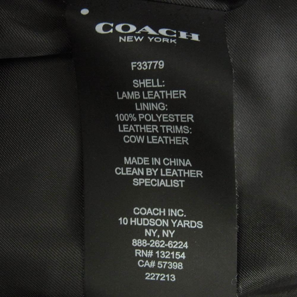 COACH コーチ レザー シングル ライダースジャケット ブラック系 XS【中古】