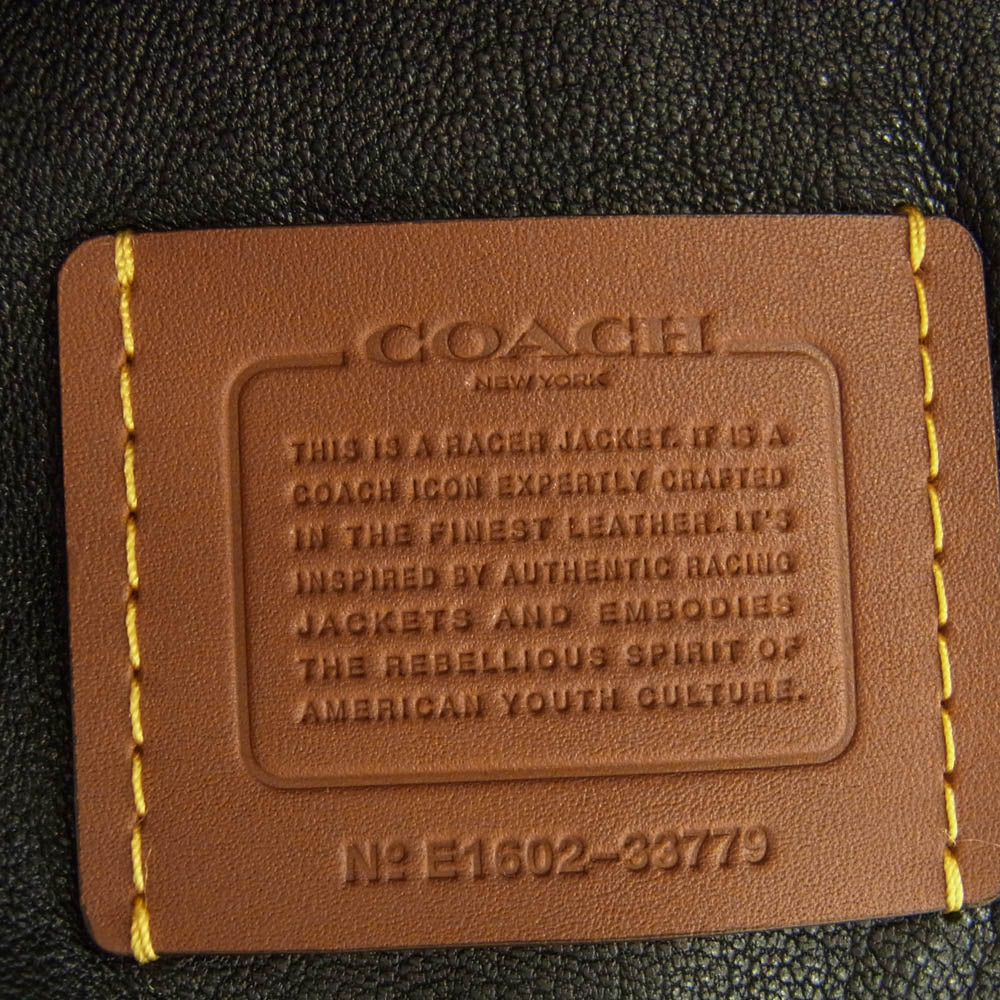 COACH コーチ レザー シングル ライダースジャケット ブラック系 XS【中古】