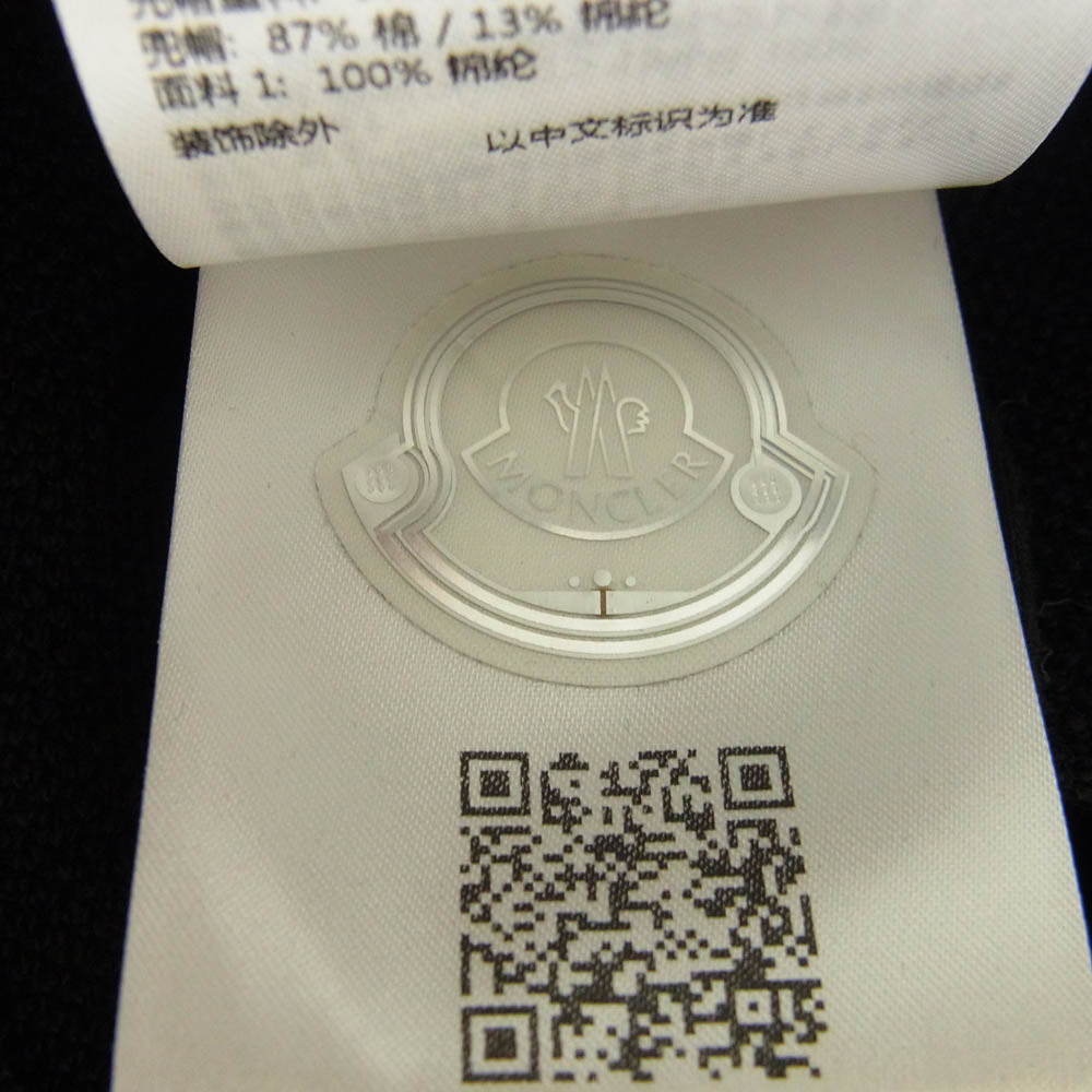 MONCLER モンクレール 23AW I20918G00006 FELPA CON CAPPUCCIO 異素材切替 フルジップ 立体ロゴ パーカー フーディー ブラック系 S【中古】