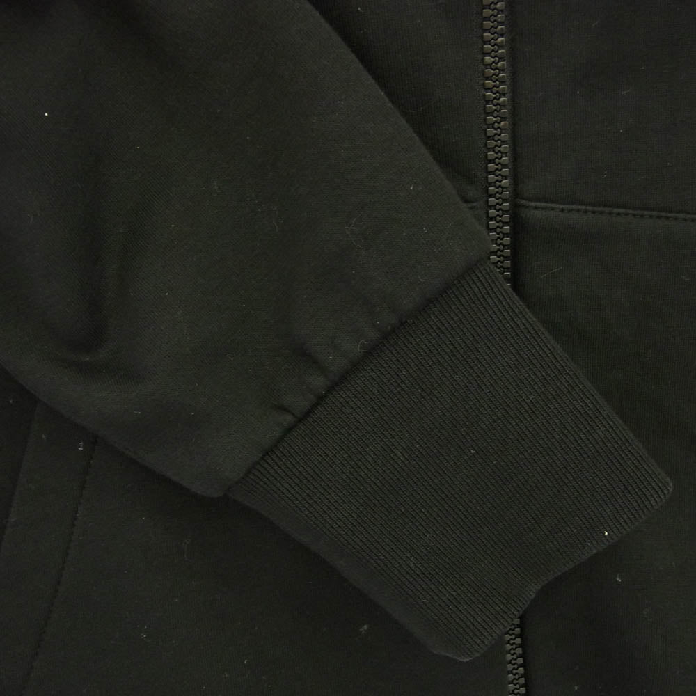 MONCLER モンクレール 23AW I20918G00006 FELPA CON CAPPUCCIO 異素材切替 フルジップ 立体ロゴ パーカー フーディー ブラック系 S【中古】