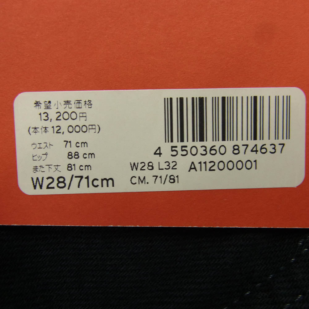 Levi's リーバイス A1120-0001 RED レッド PLEATED TROUSER JACK STRAW ブラックヘンプ混 デニム パンツ ブラック系 28【新古品】【未使用】【中古】