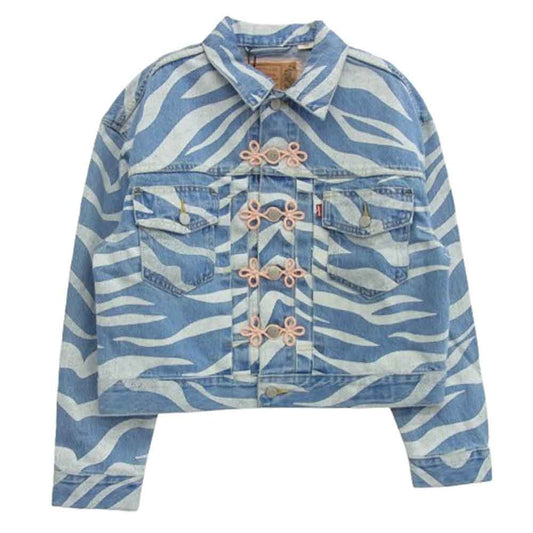 Levi's リーバイス A3114-0000 × CLOT TYPE II ウィメンズ トラッカー ジャケット インディゴブルー系 ホワイト系 M【新古品】【未使用】【中古】