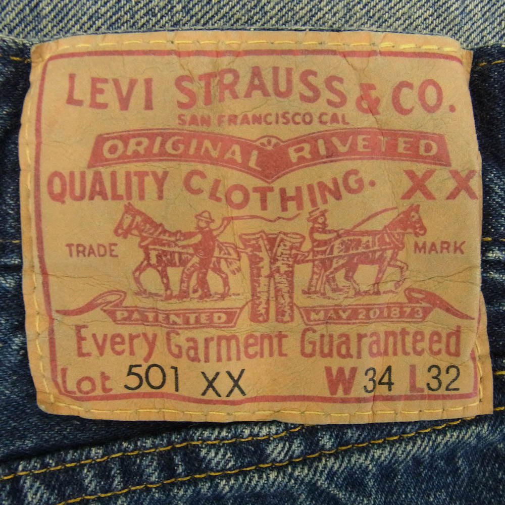 Levi's リーバイス 50155-0094 LVC 501XX 1955モデル ユーズド加工 デニム パンツ インディゴブルー系 34【美品】【中古】