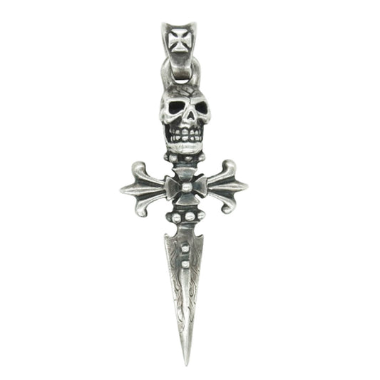 TRAVIS WALKER トラヴィスワーカー Skull-Cross Dagger w/Cross Bale Pendant スカルダガークロス ペンダントトップ シルバー系【中古】