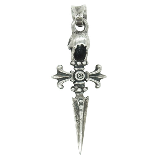 TRAVIS WALKER トラヴィスワーカー Skull-Cross Dagger w/Cross Bale Pendant スカルダガークロス ペンダントトップ シルバー系【中古】
