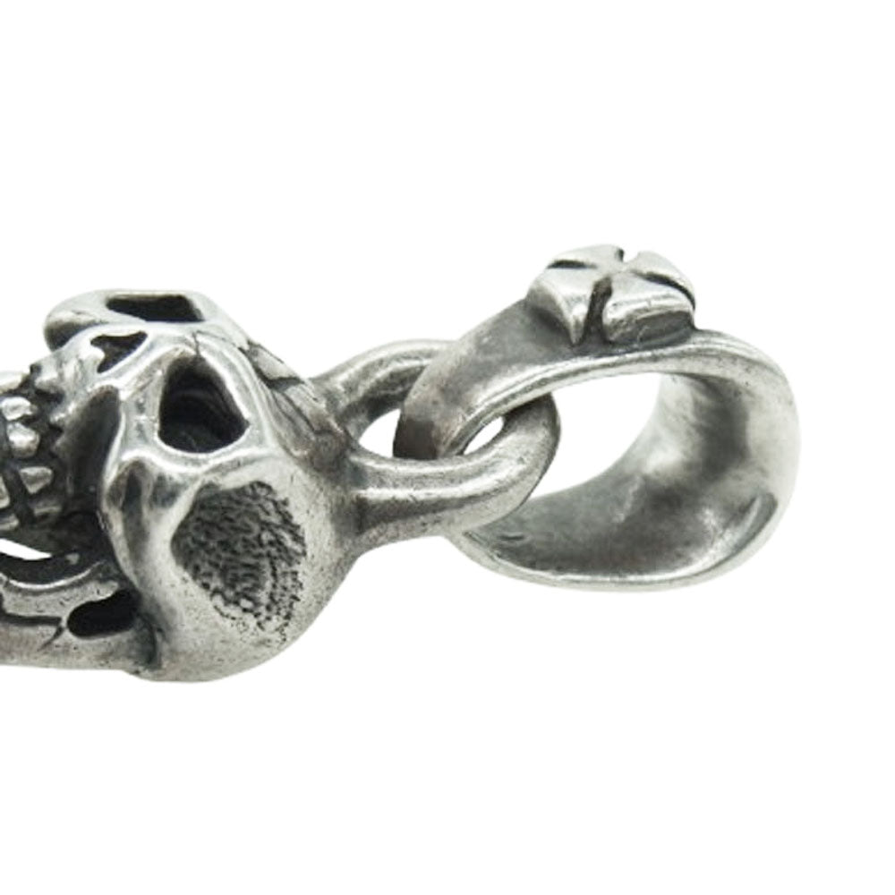 TRAVIS WALKER トラヴィスワーカー Skull-Cross Dagger w/Cross Bale Pendant スカルダガークロス ペンダントトップ シルバー系【中古】